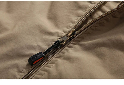 Chaqueta impermeable para hombre - Rompevientos con capucha de poliéster para camping