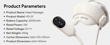 Graphene Heated Head Massager Air Pressure & Eye Compress – Stress Relief Sleep Aid 2026