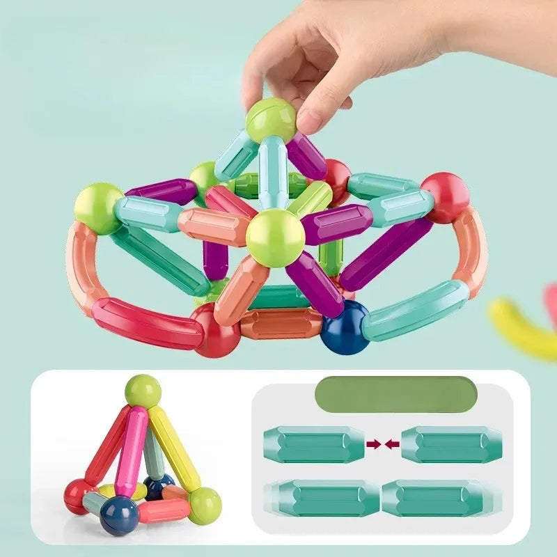 Creative Magnetic Building Blocks Set for Babies - Assembled Educational Toys for Early Brain Development and Puzzle Fun