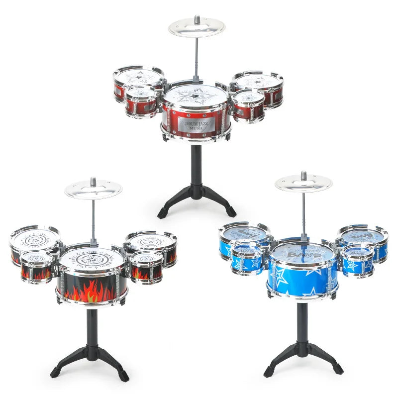 Kids Jazz Drum Set - Beginner-Friendly Percussion Toy with 5 Drums & Cymbals for Young Musicians