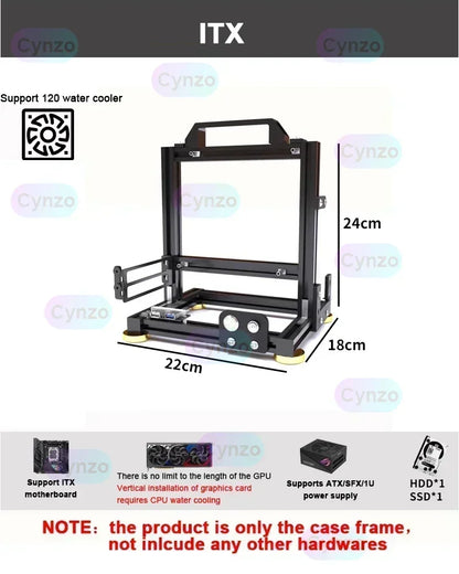 Boîtier PC ATX à cadre ouvert Rack modulaire refroidissement par eau et air