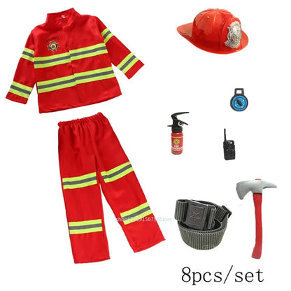 Children Fireman Sam Halloween Cosplay Costume Set with Hat and Accessories for Kids 2026