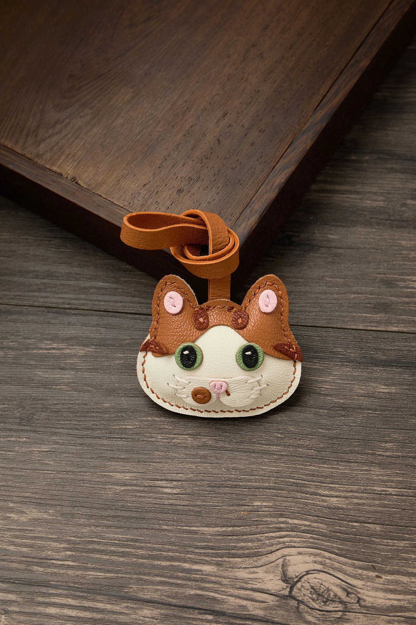 Porte-clés porte-bonheur en cuir sans visage noir confortable mignon cadeau