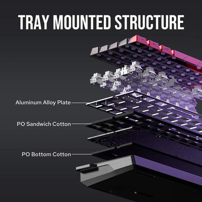 Teclado mecánico intercambiable en caliente del 60 por ciento aluminio RGB Hall