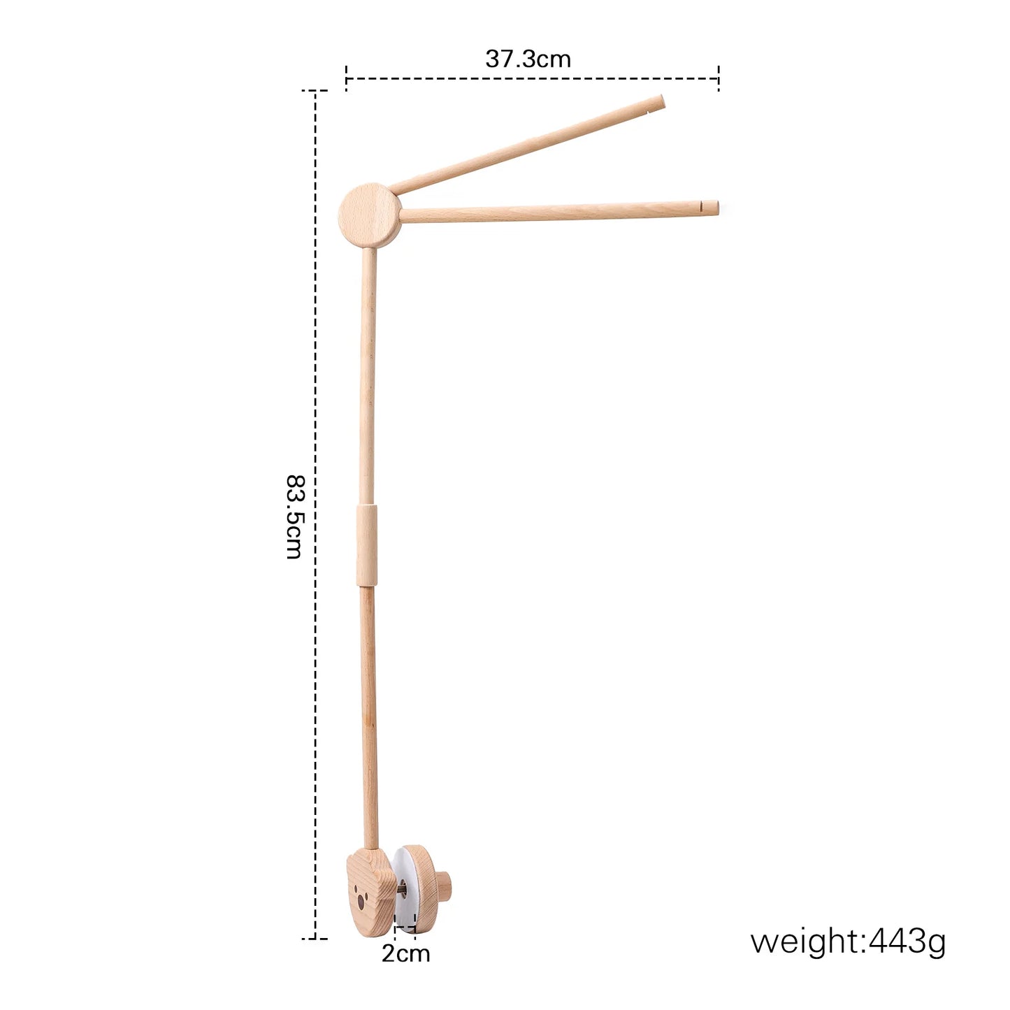 Wooden Crib Mobile Bracket Newborn Sensory Toys Soothing