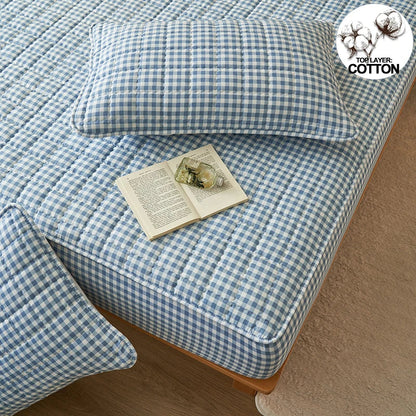 Protège-matelas matelassé à carreaux housse respirante antibactérienne literie automne 2025 sommeil frais