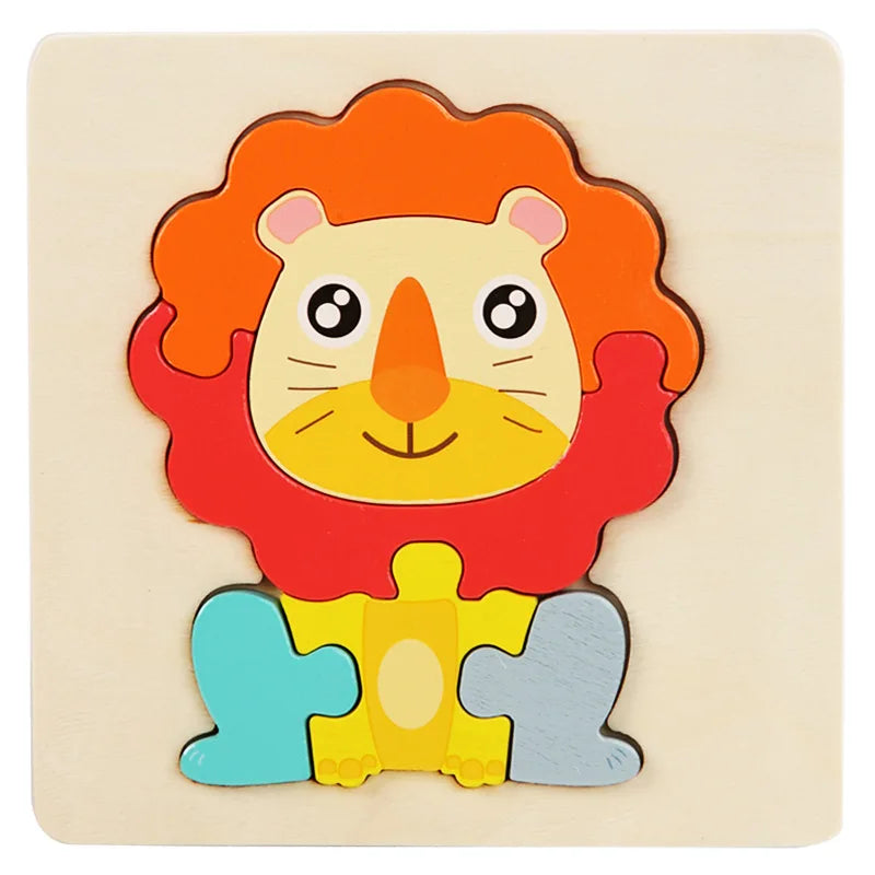 Wooden Puzzle Montessori Animals Educational Toy for Kids