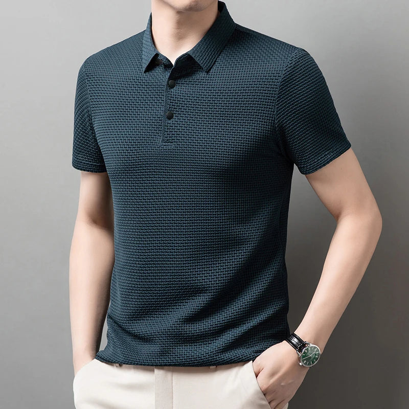 Breathable men's polo shirt – short sleeve, casual summer style, slim fit versatile top