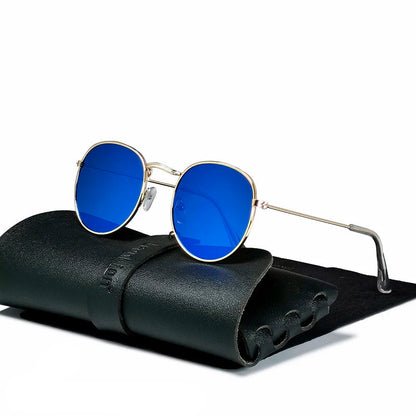 Round Retro Sunglasses for Men/Women Luxury UV400 Metal Vintage Eyewear No Leather Case