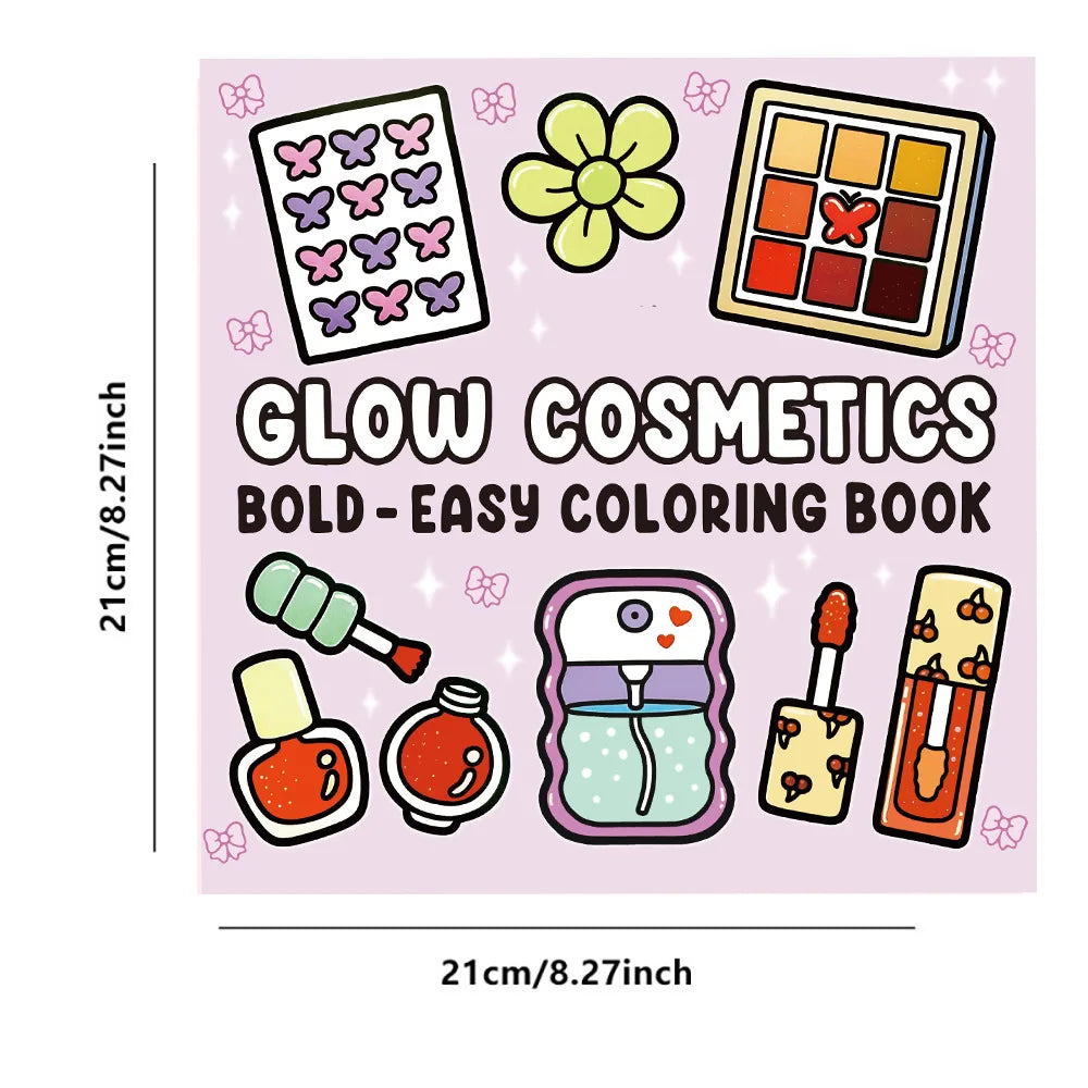 Adult Coloring Book Cosmetics Themed Bold Easy Patterns Fall 2025 Gift Idea