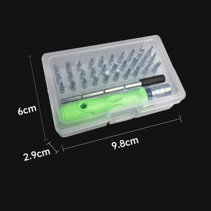 Precision Screwdriver Set 32-In-1 Magnetic Bits Repair Tool Kit For Phones And Tablets Green Handle Back To School 2025