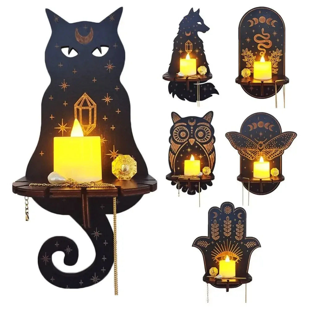 Wall Shelf Hanging Candle Shelf Whimsical Wall Decor Halloween Fall 2025 Cozy Ambient Lighting Gift Idea