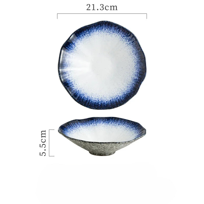 Ciotola per noodle in ceramica giapponese motivo loto ciotola per insalata