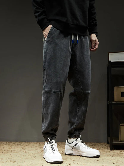 Lightweight Men’s Jogger Jeans - Baggy Tapered Cotton Blend