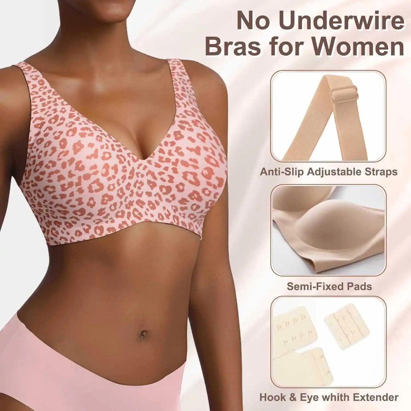 Breathable Women's Bra - Seamless, Full Cup, Wire-Free, Nylon-Elastane Blend, Daily Wear