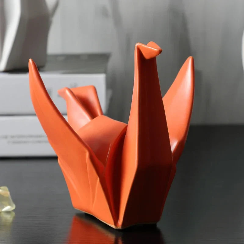 Ceramic Bird Statue Origami Sculpture Modern Desktop Home Decor Fall 2025 Accent Minimalist Office Gift