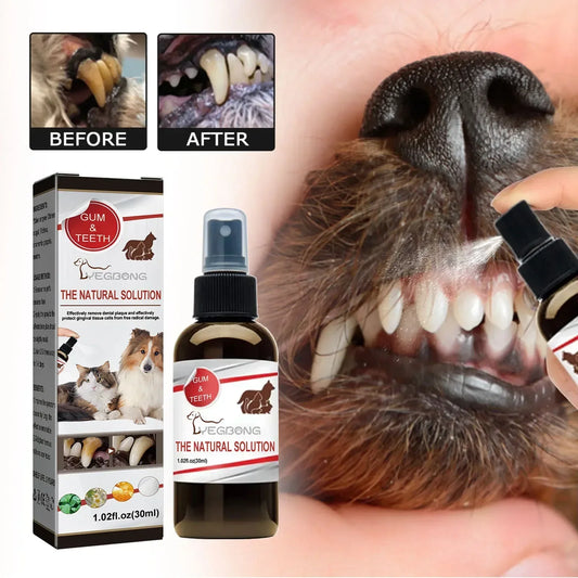 Pet Grooming Care Dental Spray for Dogs & Cats - Bad Breath Freshener & Oral Cleaning, 30ml