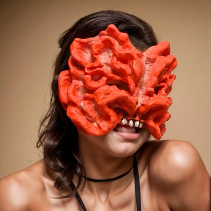 Zombie maske halvt ansikt sopp cosplay Halloween 2025 rekvisitt