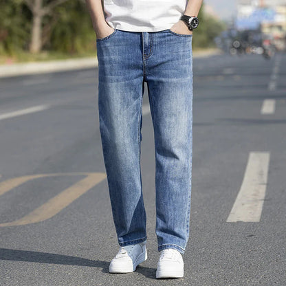 Breathable Men’s Straight Jeans - Relaxed Mid Rise Lyocell