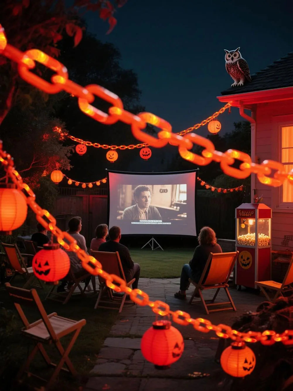 Halloween-plastic lichtslinger met ketting en 8 lichtstanden, skelet en hond, griezelige buitendecoratie 2026