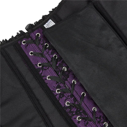 Corsetto da donna di supporto - scollo a barca, pizzo satinato