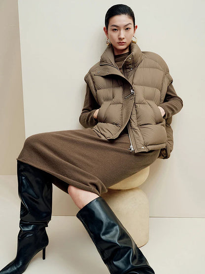 Insulating Women’s Down Vest - Cropped, Duck, Winter