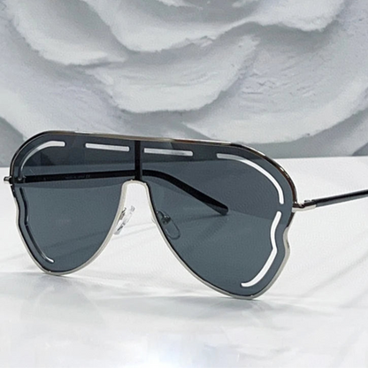 Oversized Pilot Punk Sunglasses Women Big Frame 2025 Hollow Shades for Ladies