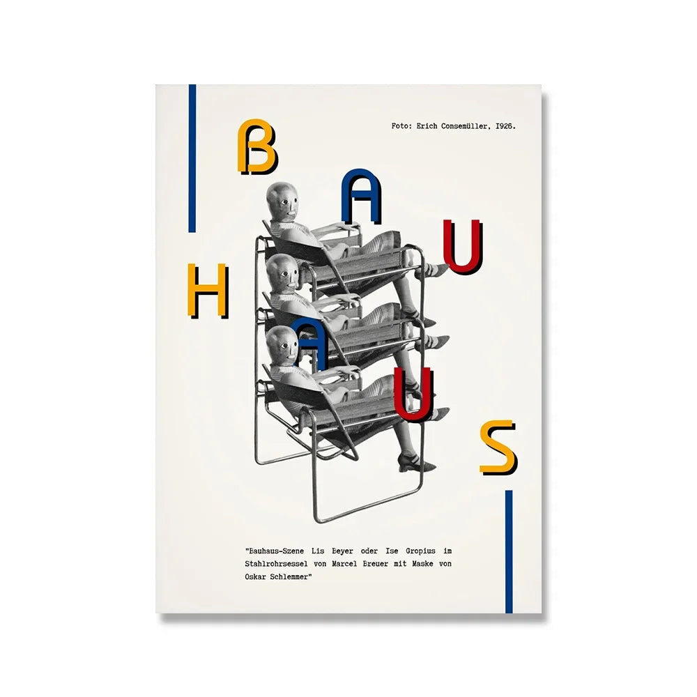 Impression sur toile murale Bauhaus avec citation rose moderne nordique