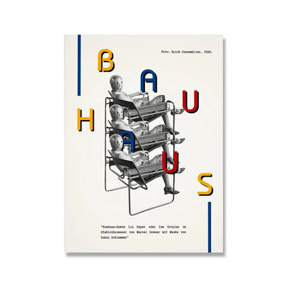 Impression sur toile murale Bauhaus avec citation rose moderne nordique