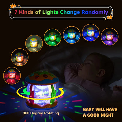 Giocattolo per il Tummy Time 4 in 1 per Bambini - Regalo Musicale Sensoriale di Animali Marini per l'Apprendimento Precoce