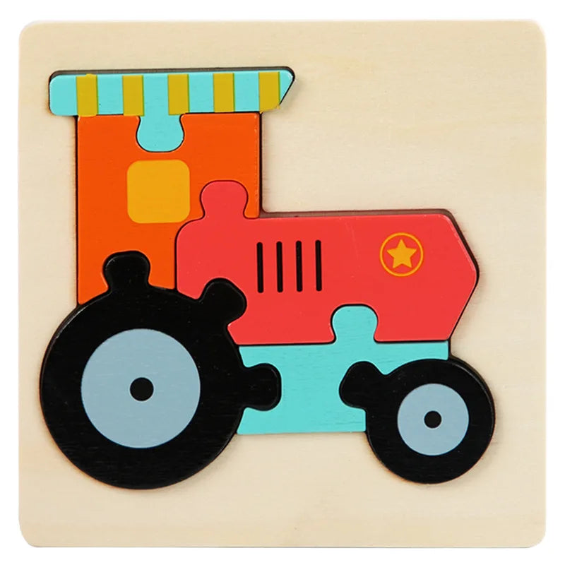 Wooden Puzzle Montessori Animals Educational Toy for Kids