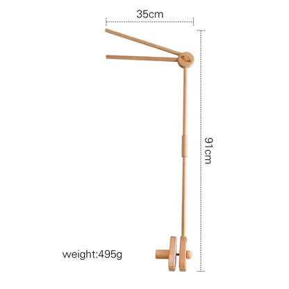 Wooden Baby Mobile Crib Arm Holder Newborn Sensory Toys