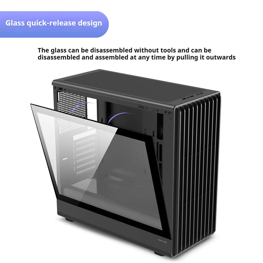 Boîtier PC avec côté en verre Support ATX M ATX ITX Radiateur 360mm