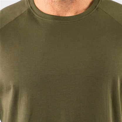 Breathable slim fit men's gym t-shirt – short sleeve, cotton blend, for workout & casual wear