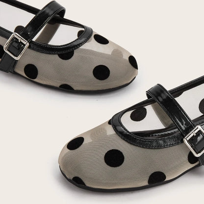 Breathable Women Mary Jane Flats - Round Toe Mesh, Casual