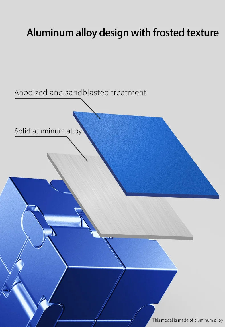 Metal Magic Cube Stress Relief Toy Portable Puzzle Focus