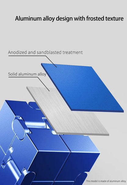 Metal Magic Cube Stress Relief Toy Portable Puzzle Focus