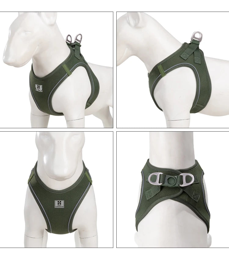 Dog Harness Leash Set Reflective Padded Vest All Seasons Outdoor Walking Gift Idea