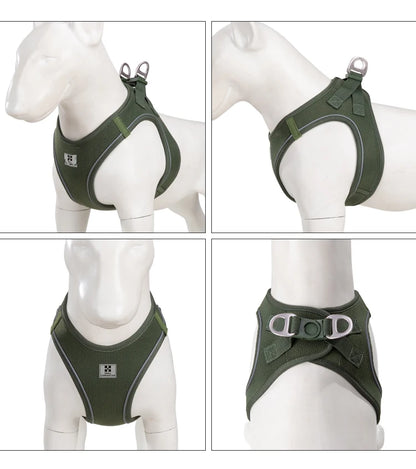 Dog Harness Leash Set Reflective Padded Vest All Seasons Outdoor Walking Gift Idea