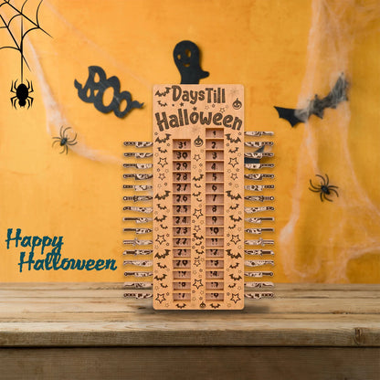 Calendario dell'Avvento di Halloween in Legno 31 Giorni Conto alla Rovescia Artigianale