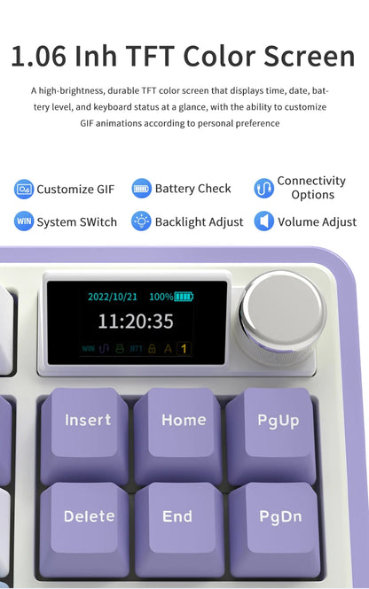 Teclado mecánico 87 teclas modo tri RGB intercambiable en caliente