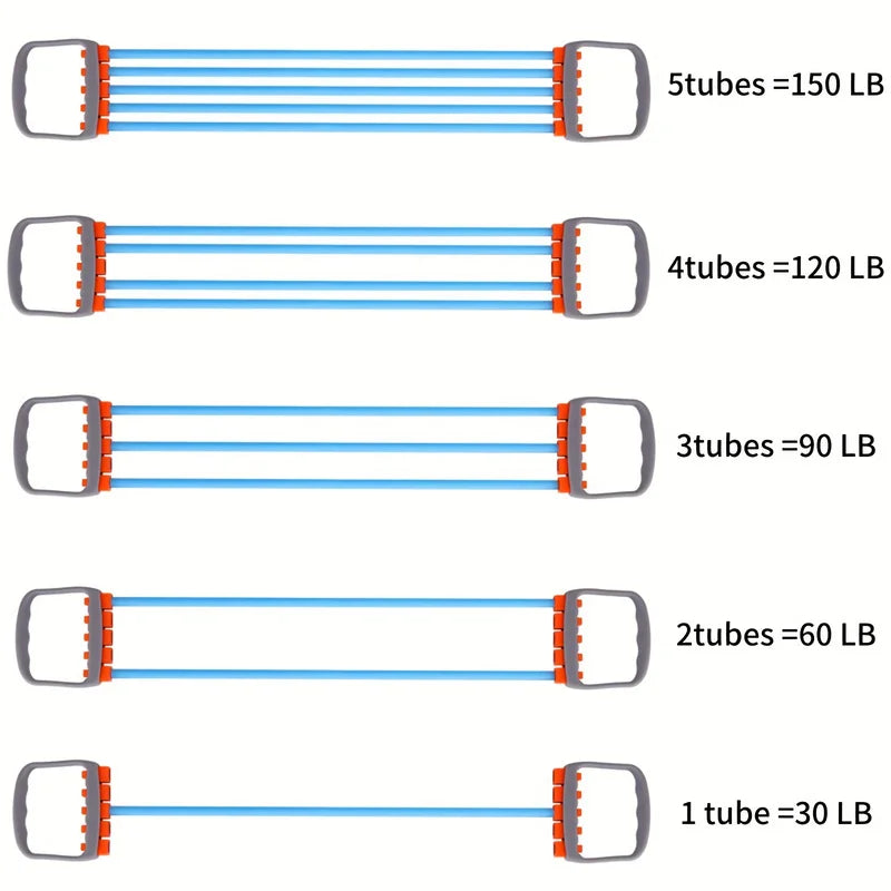 Rubber Tube Chest Expander Fitness Equipment - Adjustable Resistance for Arm & Pectoral Training