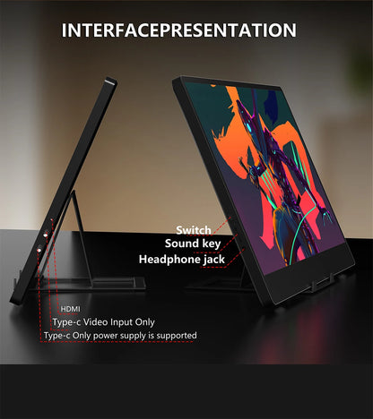 Monitor portátil 14 pulgadas 60Hz pantalla de viaje con altavoces