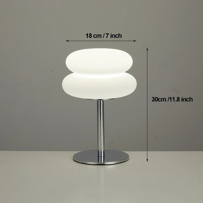 Lampada da tavolo crema paralume in plastica lampada da comodino a fungo autunno 2025 dimmerazione tricolore USB LED inclusi atmosfera accogliente