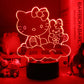 Hello Kitty 3D Anime LED Night Light - Cute Bedroom Lamp