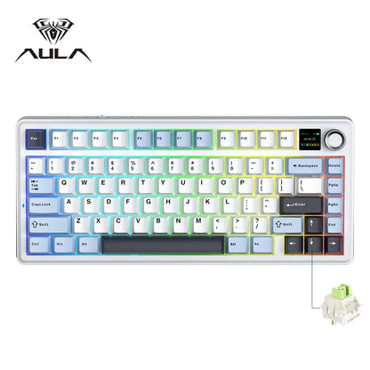 Teclado mecánico para juegos 75% Hot Swap RGB TFT inalámbrico