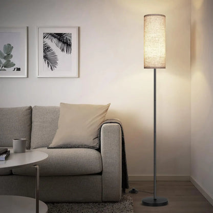 Japandi  Modern Floor Lamp With Fabric Shade Stepless Dimming
