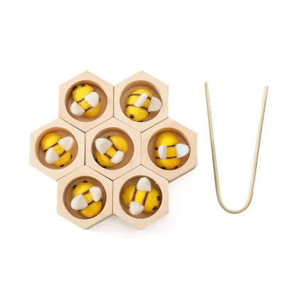 Juguete Montessori para Motricidad Fina 0-12 Meses Abeja de Madera Panal Juego Sensorial Otoño 2025 Regalo de Desarrollo