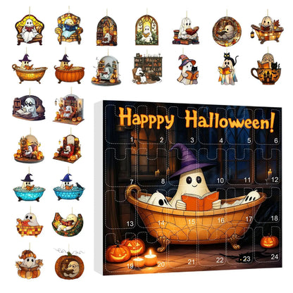 Calendario de Cuenta Regresiva de Halloween 24 Fantasmas de Acrílico Decoración