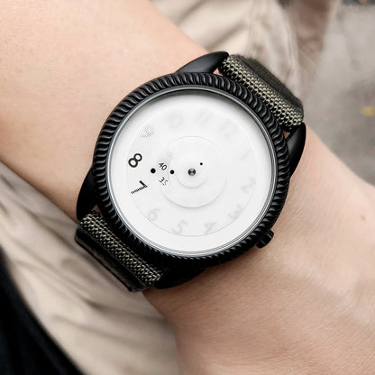 Quartz Handless Watch Canvas Strap Minimalist Style